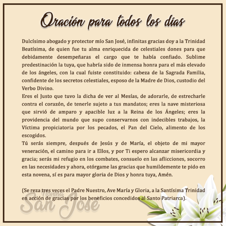 Novena San José - Oración para todos los días